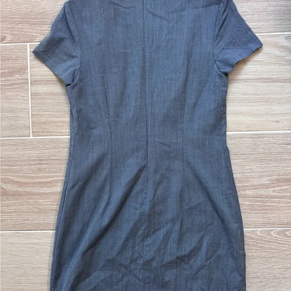 Theory Charcoal Short Sleeve Mini Dress - Picture 2 of 3